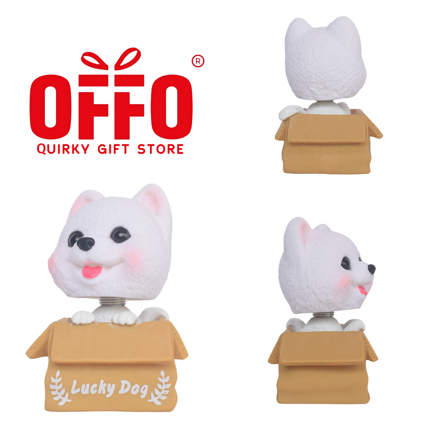 Lucky dog (White) Bobblehead