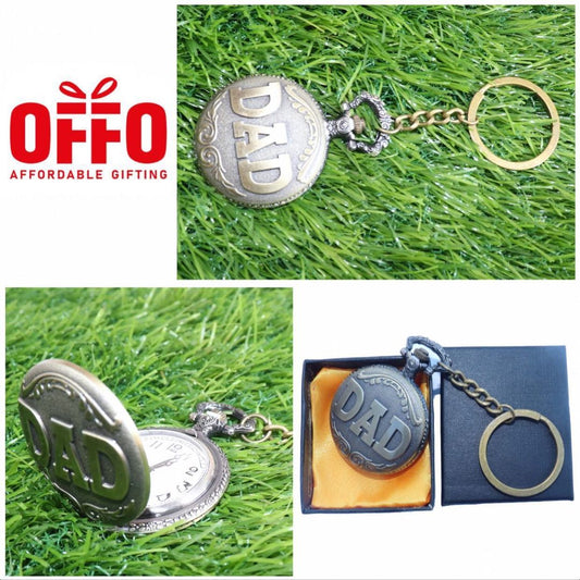 Dad Antique Analog Pocket Watch Vintage Keychain