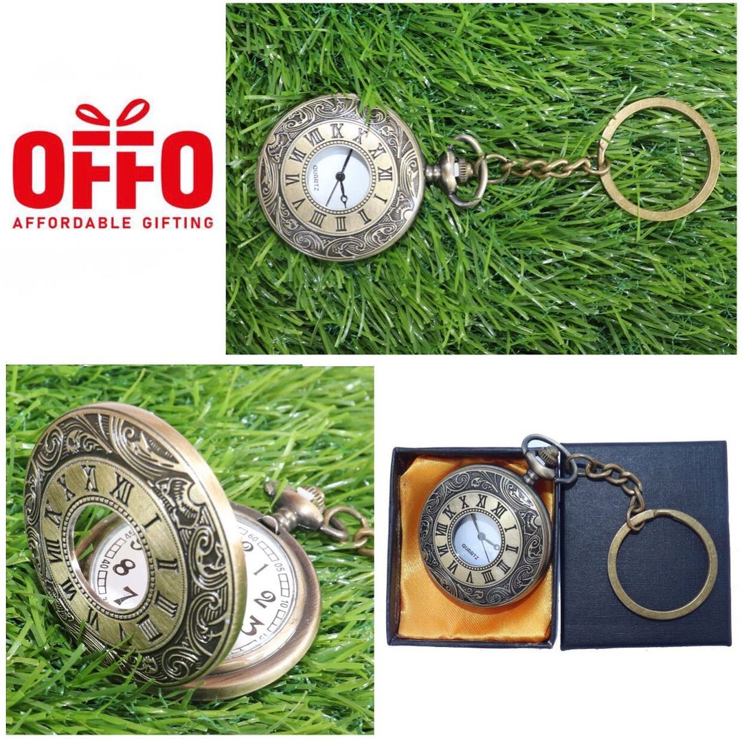 Roman Time Antique Analog Pocket Watch Vintage Keychain