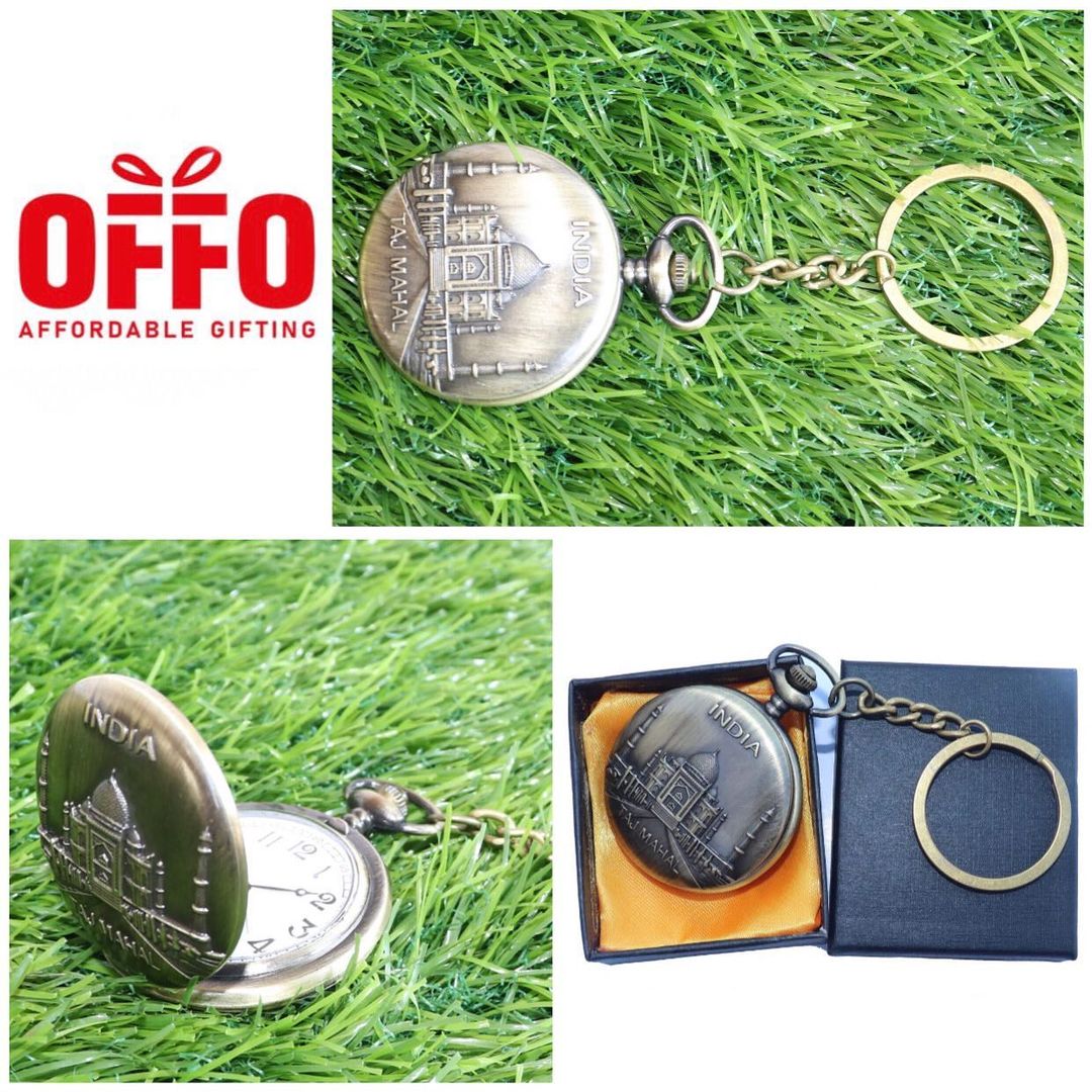 Tajmahal Antique Analog Pocket Watch Vintage Keychain