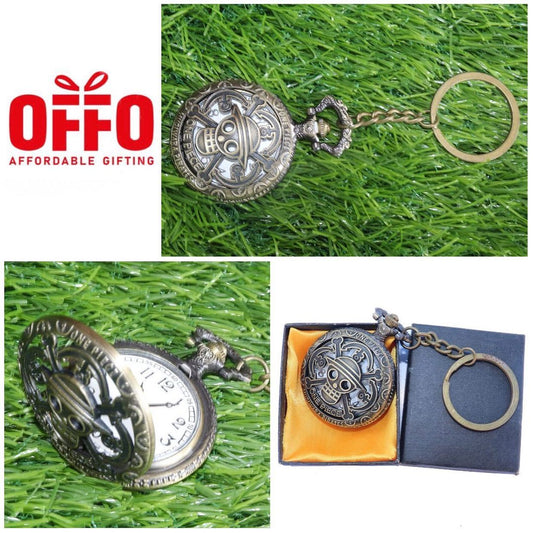 One Piece Antique Analog Pocket Watch Vintage Keychain