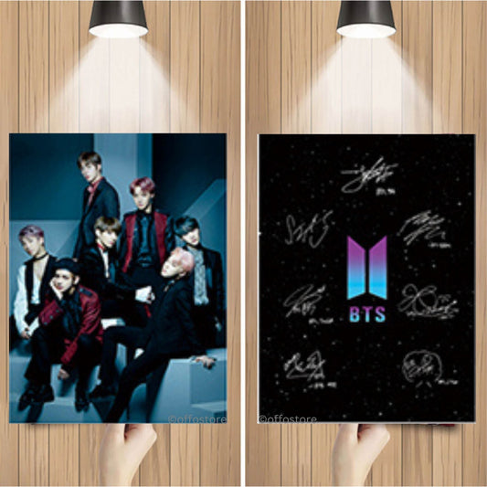 BTS Group Blue 3D Poster