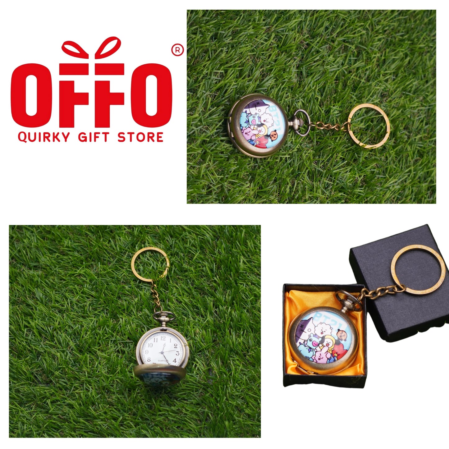 BTS BT21 Pocket Watch Keychain - 1