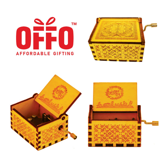 Lord of the Rings Wooden Hand Cranked Engraved Music Box