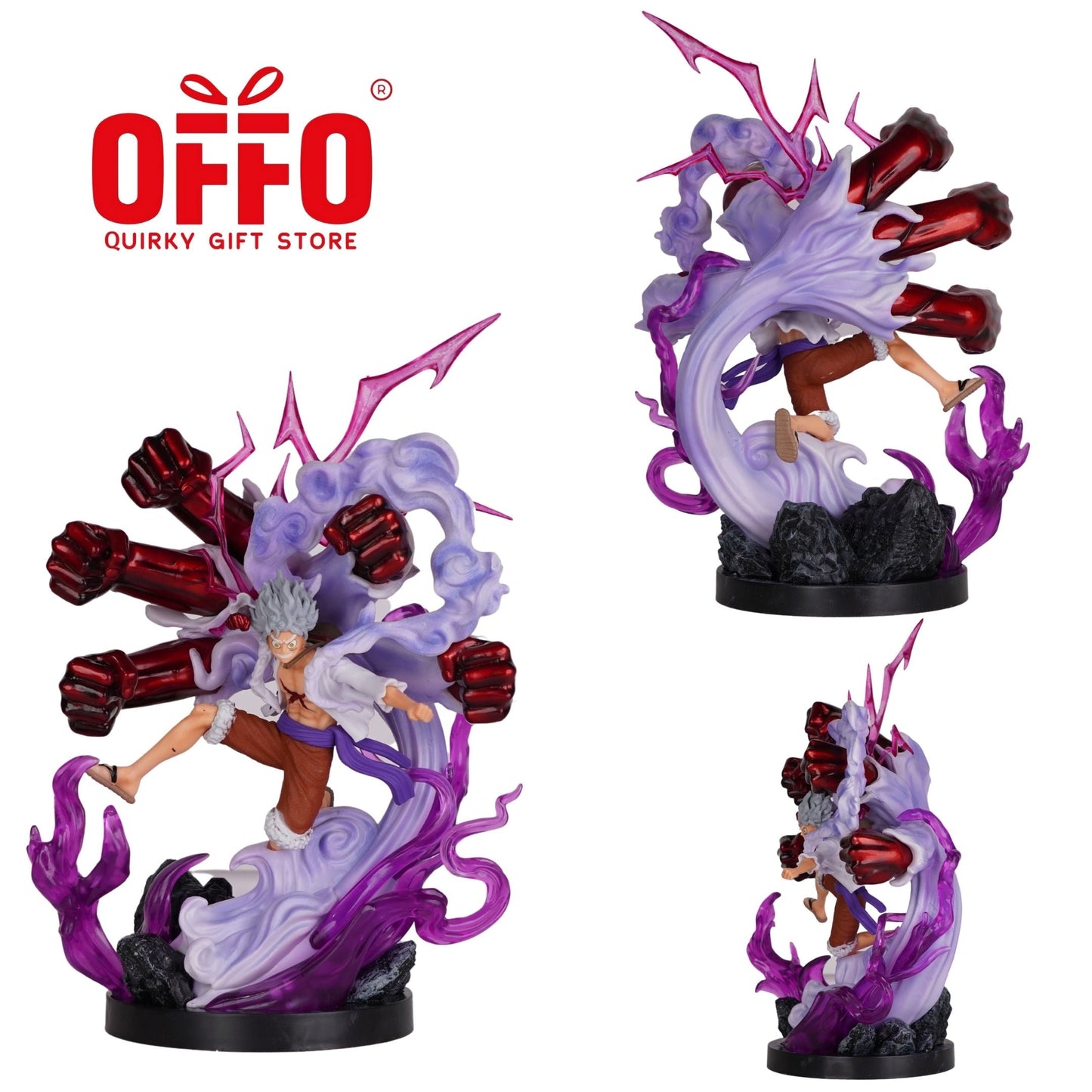 One Piece Anime Luffy Gear 5 Sun God Nika Action Figure