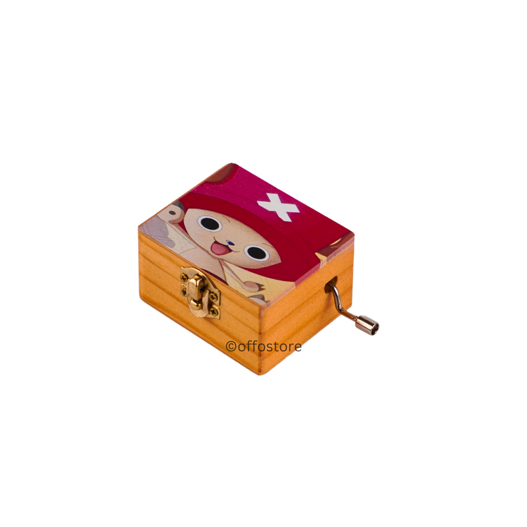 One Piece Anime Tony Tony Chopper Wooden Hand Cranked Engraved Music Box