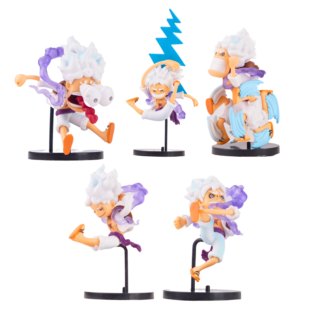 One Piece Anime Gear 5 Luffy Laughing set of 5 action figures