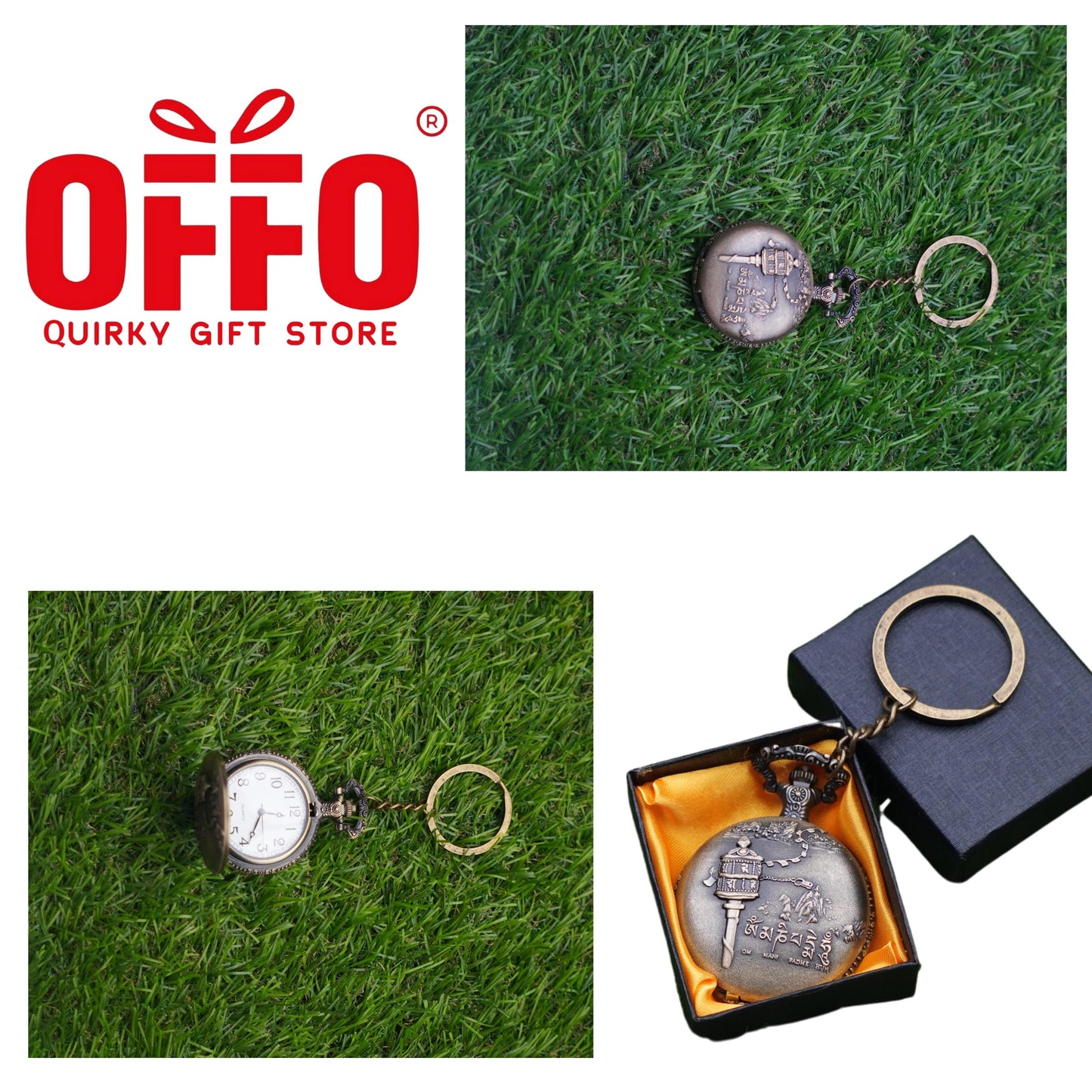 Ladakh Antique Pocket Watch Keychain - 4