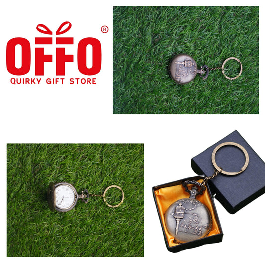 Ladakh Antique Pocket Watch Keychain - 4