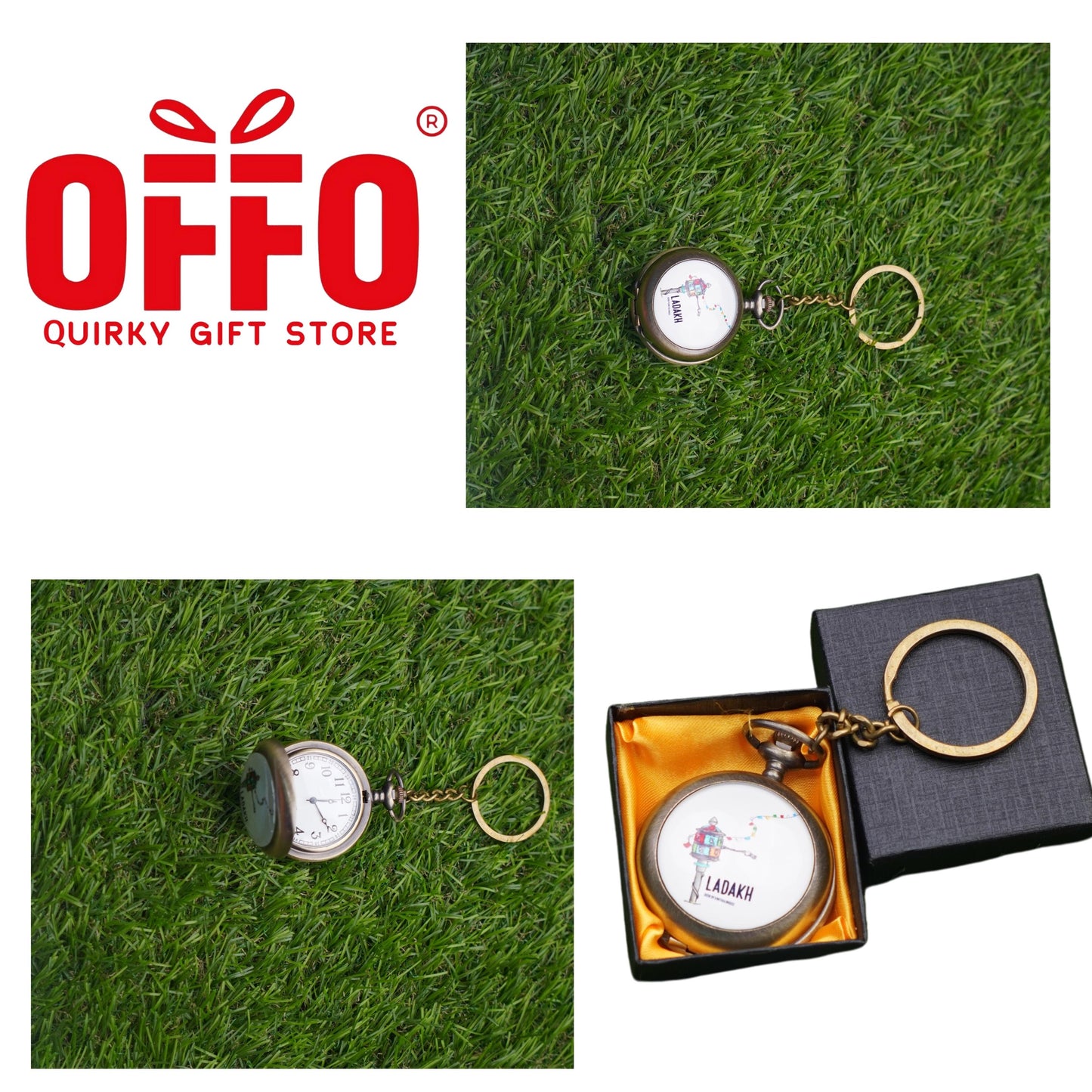 Ladakh Antique Pocket Watch Keychain - 5