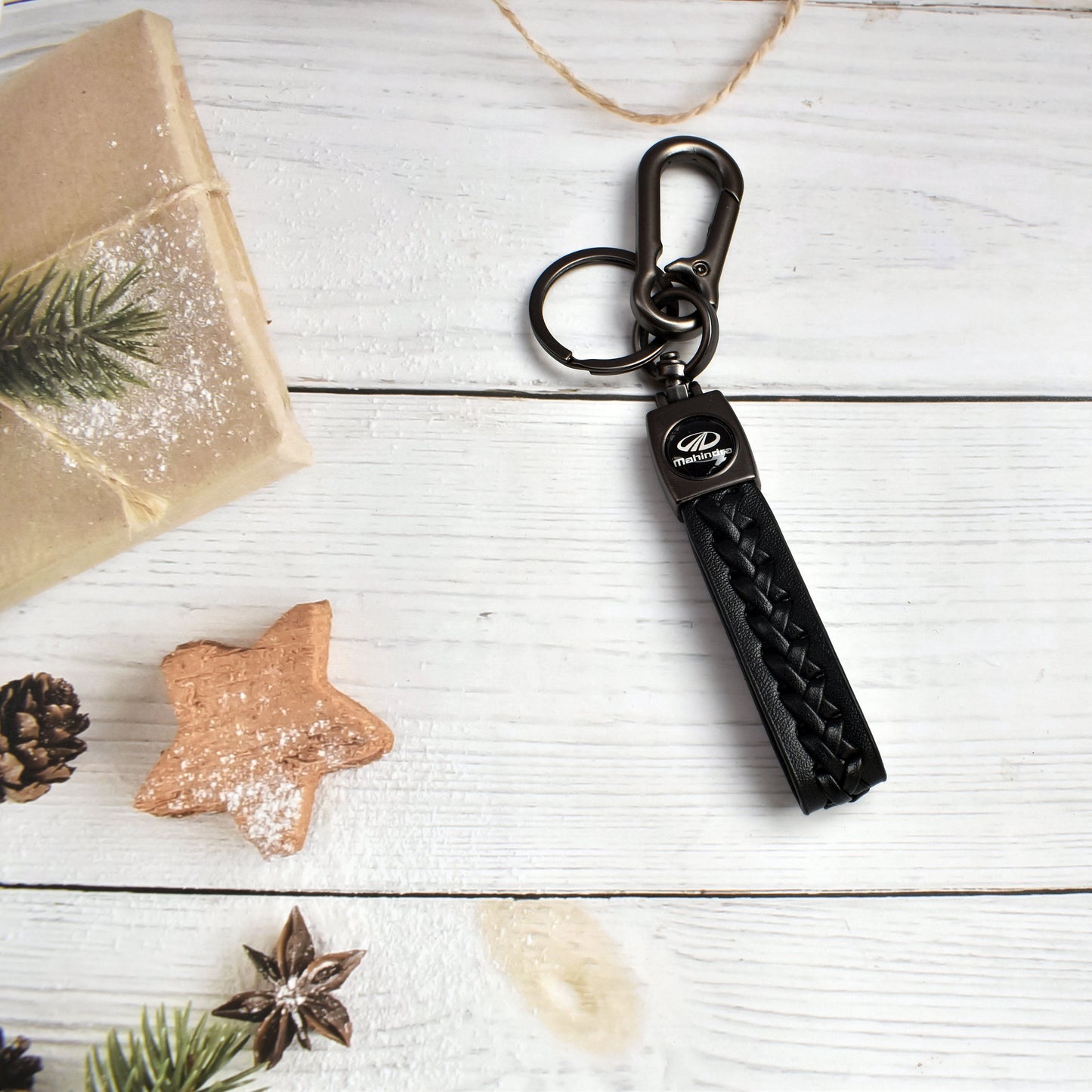 Mahindra Leather Keychain