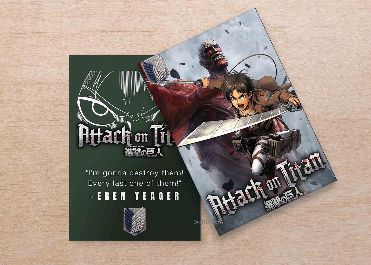Anime: Attack On Titan Eren Velvet Finish A5 Notebook