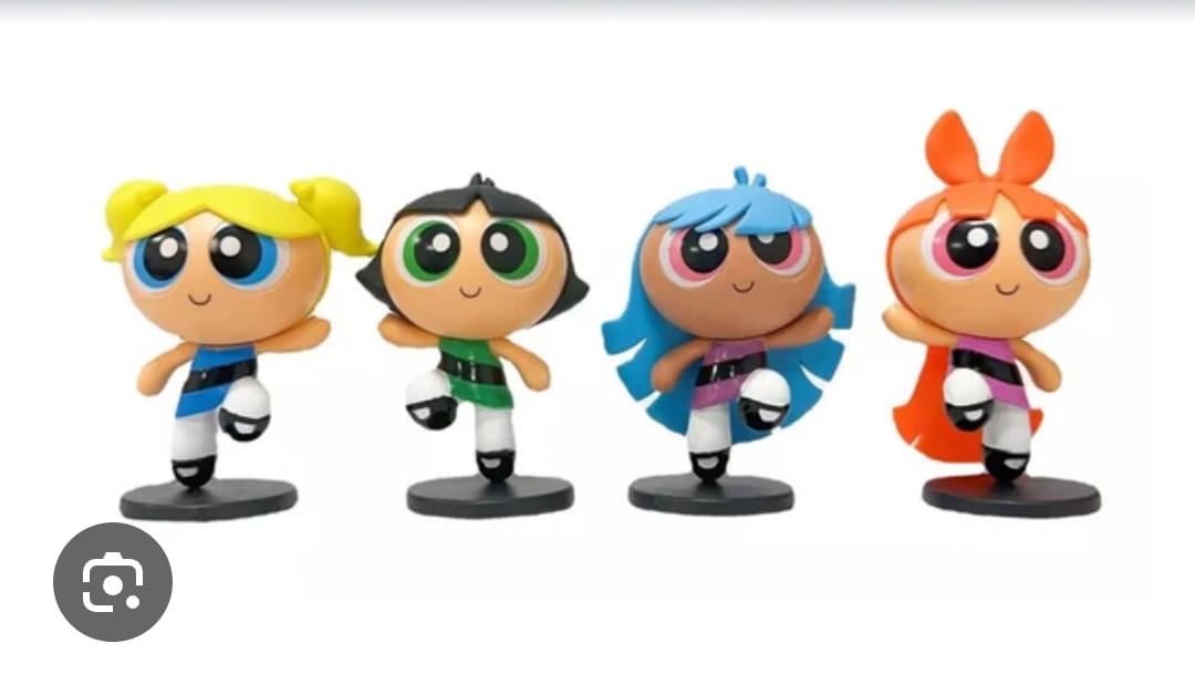 Powerpuff Girls Action Figure Set of 4 – Cartoon Collectible Toy Figurines for Kids & Fans, Blossom Bubbles Buttercup Figures for Display, Gifts, and Playtime