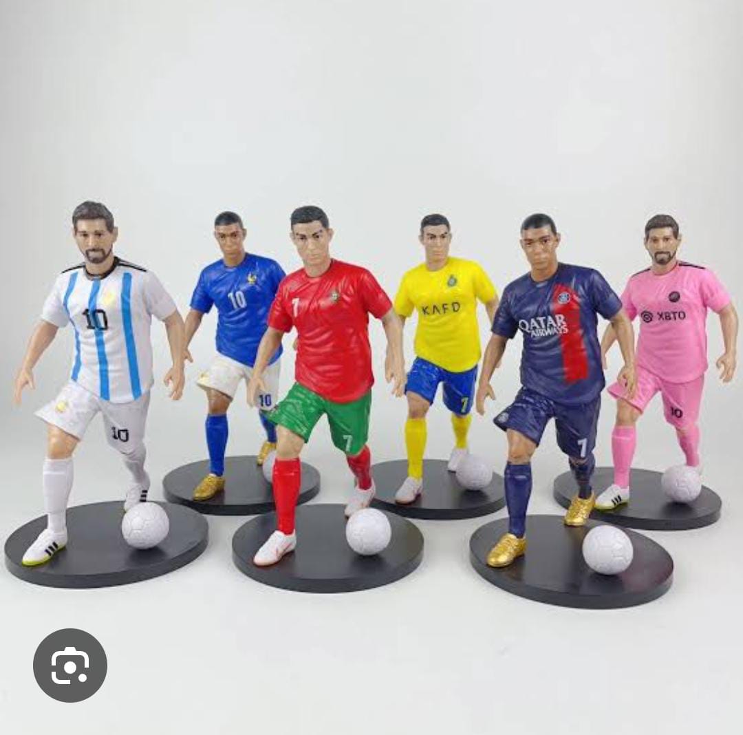 Football Action Figure Set of 6 – Soccer Player Collectible Toy Figurines for Kids & Fans, Realistic Athlete Models for Display, Gifts, and Playtime