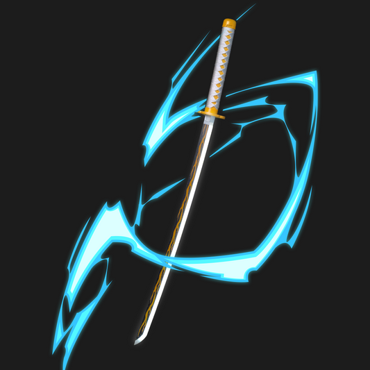 Demon Slayer Zenitsu Neon LED Katana – 100cm Life-Size Light-Up Anime Sword for Cosplay, Display & Training | Elegant Gift for Fans, Kids, Teens & Collectors