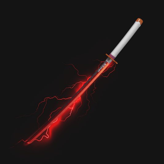 Demon Slayer Kyojuro Rengoku Neon LED Katana – 100cm Life-Size Light-Up Anime Sword for Cosplay, Display & Training | Elegant Gift for Fans, Kids, Teens & Collectors