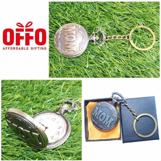 Mom Antique Analog Pocket Watch Vintage Keychain