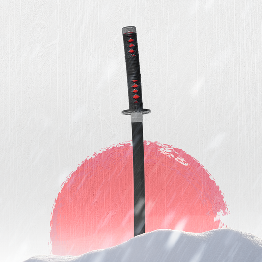 Demon Slayer Tanjiro Kamado Black Wooden Katana – 75cm Medium-Size Anime Sword for Cosplay, Martial Arts, Display & Training – Gift for Fans, Kids, Teens & Collectors