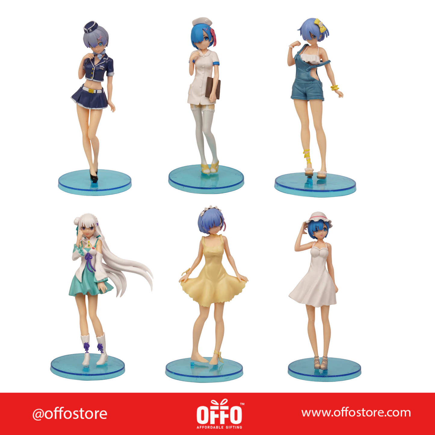 Re:Zero Set Of 6 Action Figures [17 cm]