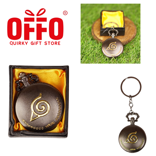 Naruto Black Pocket Watch Keychain