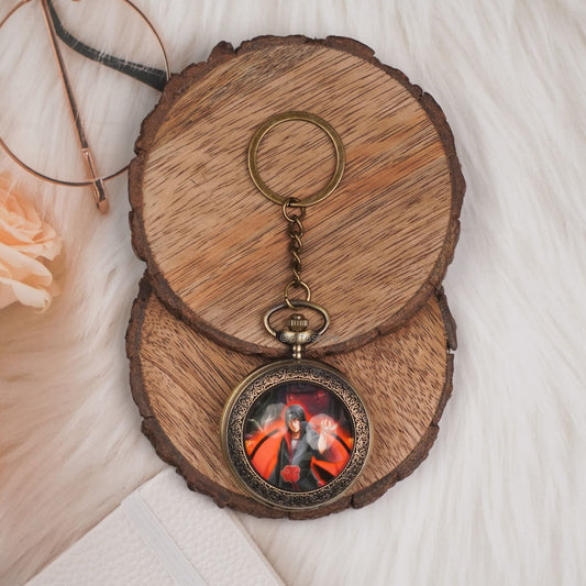 Naruto Anime Itachi Uchiha Pocket Watch Keycahin