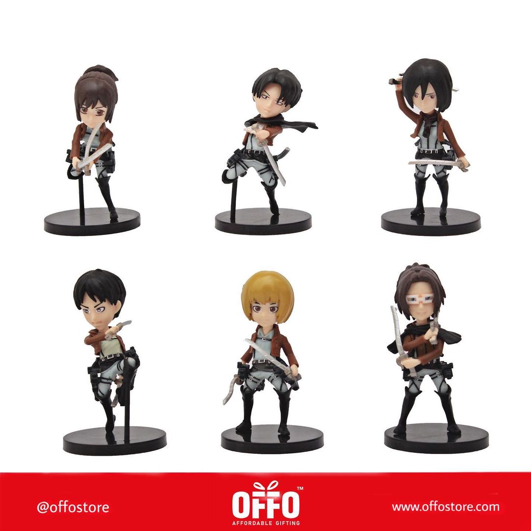 Attack On Titan tiny tan figurine set of 6 [8-9 cm]