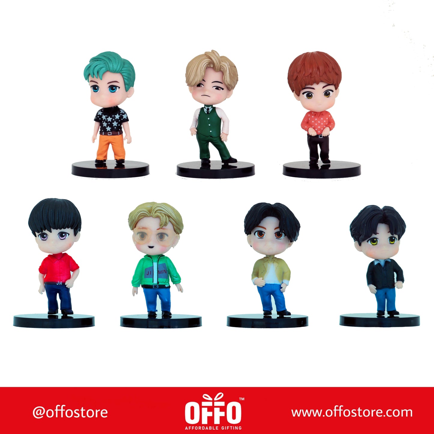 BTS Tiny Tans Figurines- Dynamite (Set of 7) [Size : 7-8 cm]