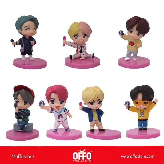 BTS Tiny Tans Figurines- Baskin Robbin (Set of 7) [Size : 11-12 cm]