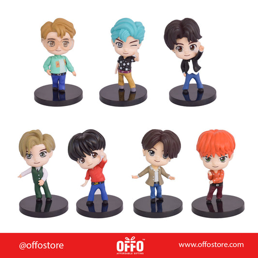 BTS Tiny Tans Figurines- Dynamite ( Set of 7 ) [Size : 7-8 cm]