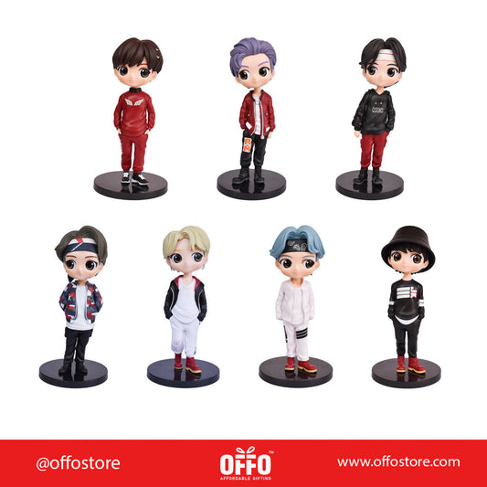 BTS Tiny Tans Figurines- Dynamite ( Set of 7 ) [Size : 13-15 cm]