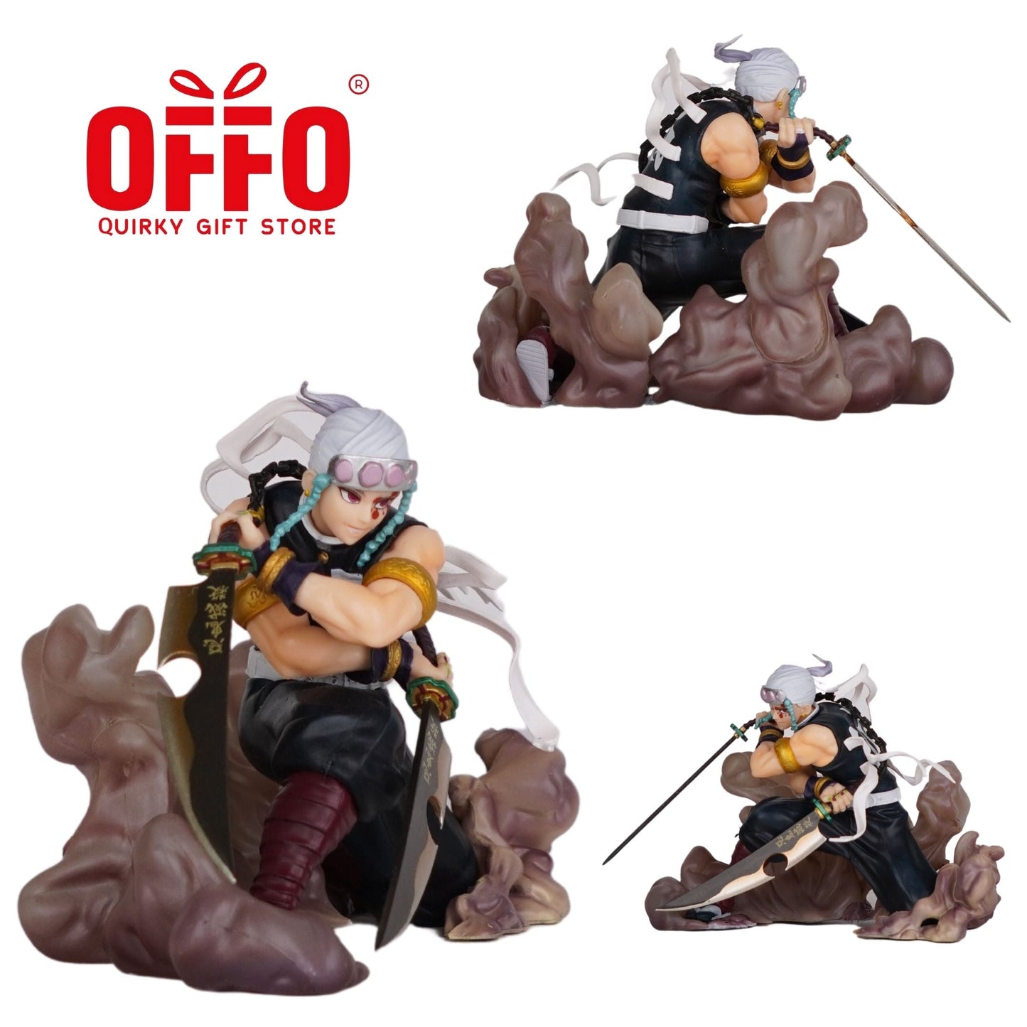 Demon Slayer Anime Tengen Uzui Dual Blade Action Figure