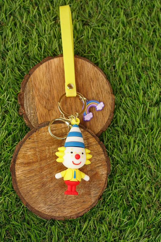 Yellow Clown Rubber Keychain