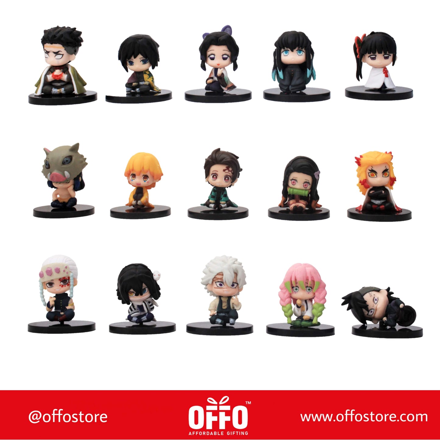 Demon Slayer Anime Chibbi Figures Set of 15 [5-6 cm]