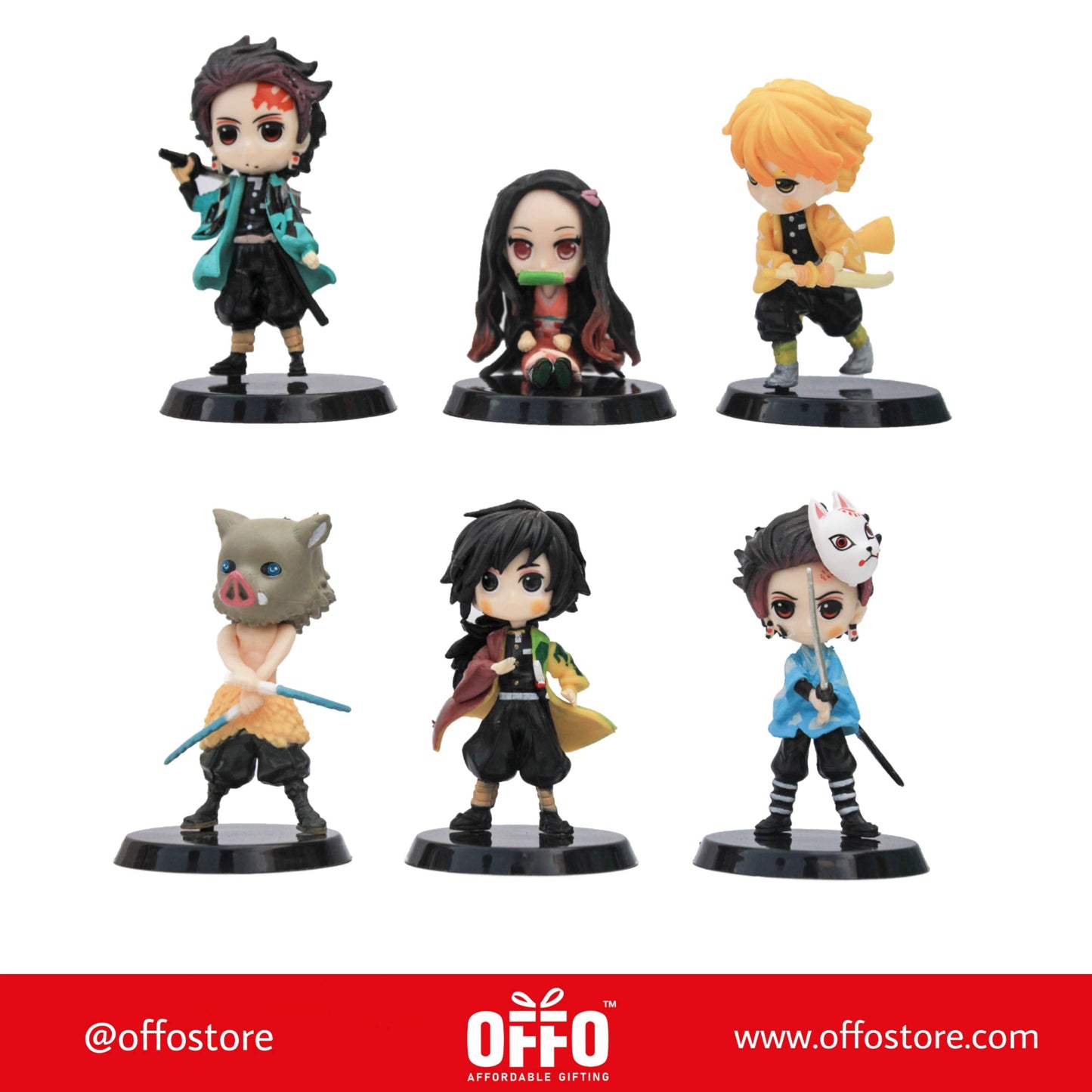 Demon Slayer Anime Chibbi Figures Set of 6 (B) [7-8 cm]