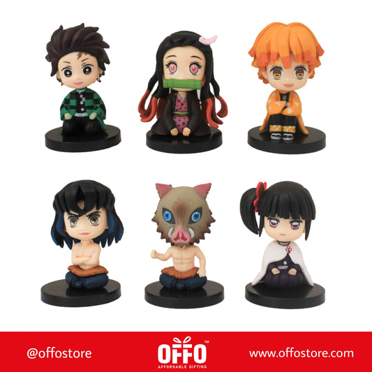 Demon Slayer Anime Chibbi Figures Set of 6 (C) [7-8 cm]