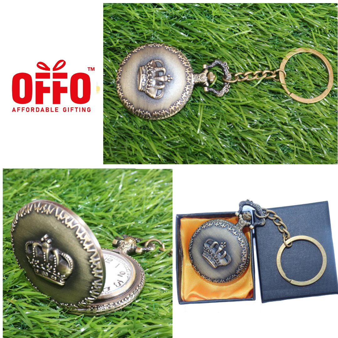 Queen - Taj Antique Analog Pocket Watch Vintage Keychain