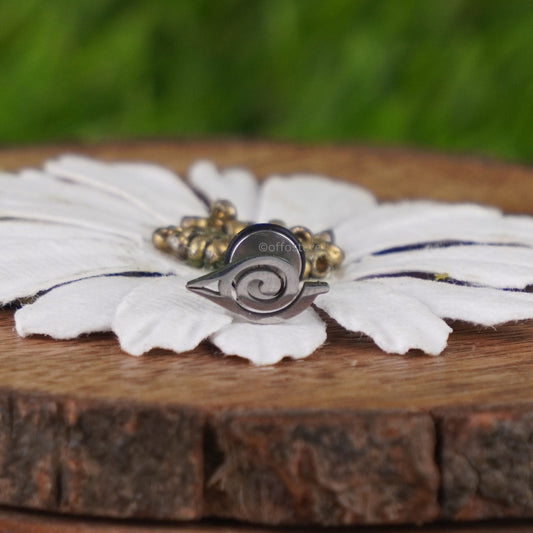 Naruto Anime Hidden Leaf Village Silver Stud (Single)