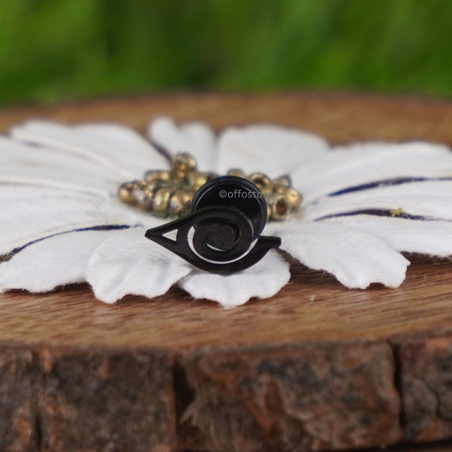 Naruto Anime Hidden Leaf Village Black Stud (Single)