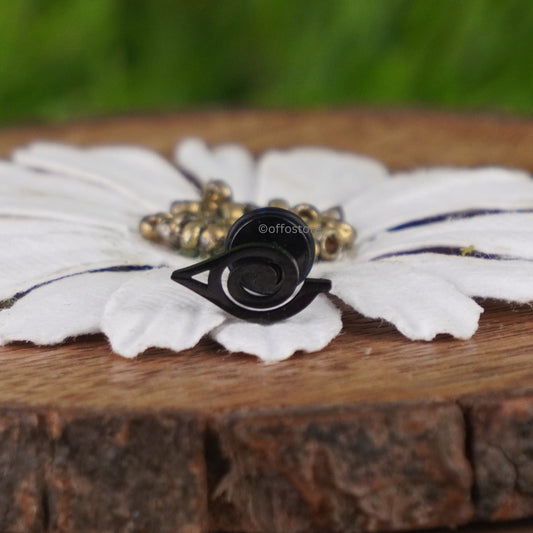 Naruto Anime Hidden Leaf Village Black Stud (Single)