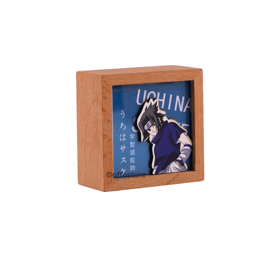 Naruto Anime Sasuke uchiha Wooden Hand Cranked Engraved Music Box