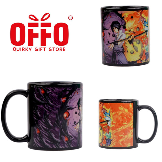 Naruto Vs Sasuke - Black Ceramic Mug