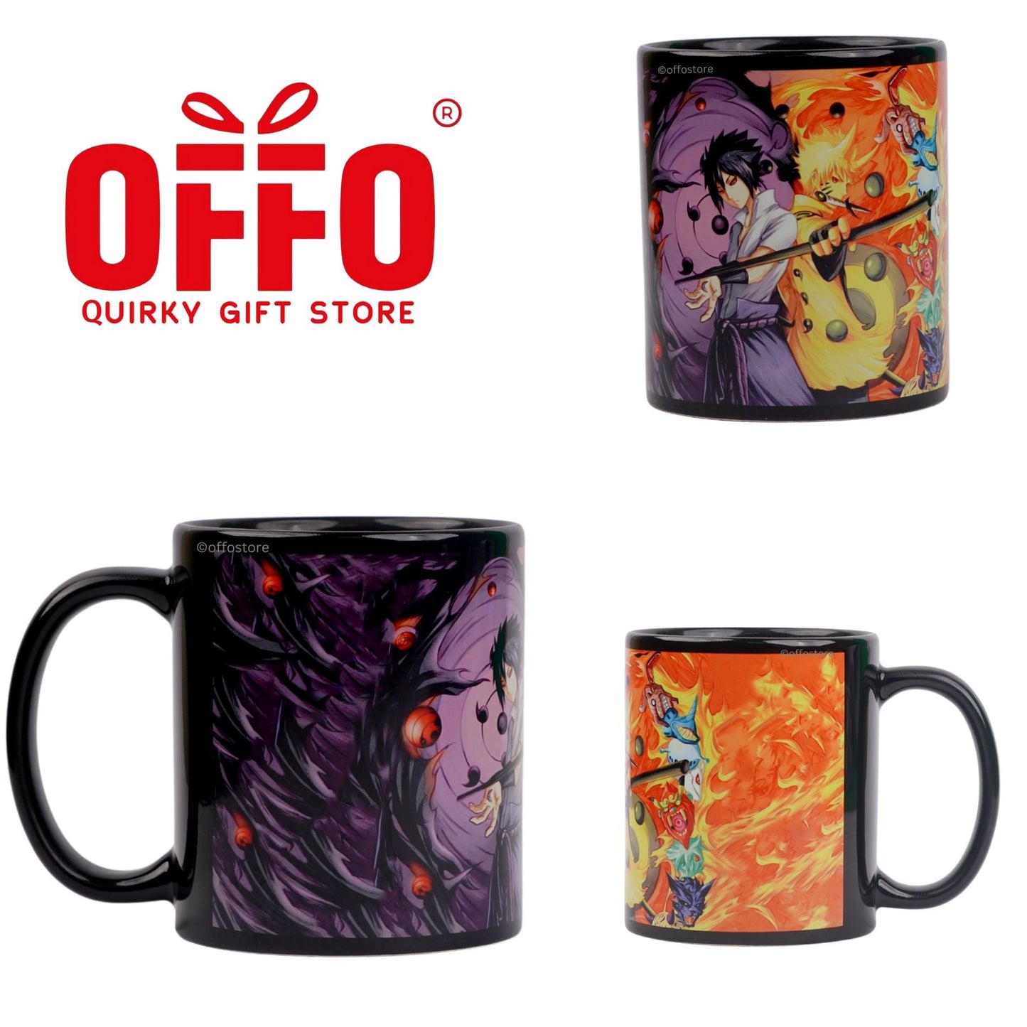 Naruto Vs Sasuke - Black Ceramic Mug