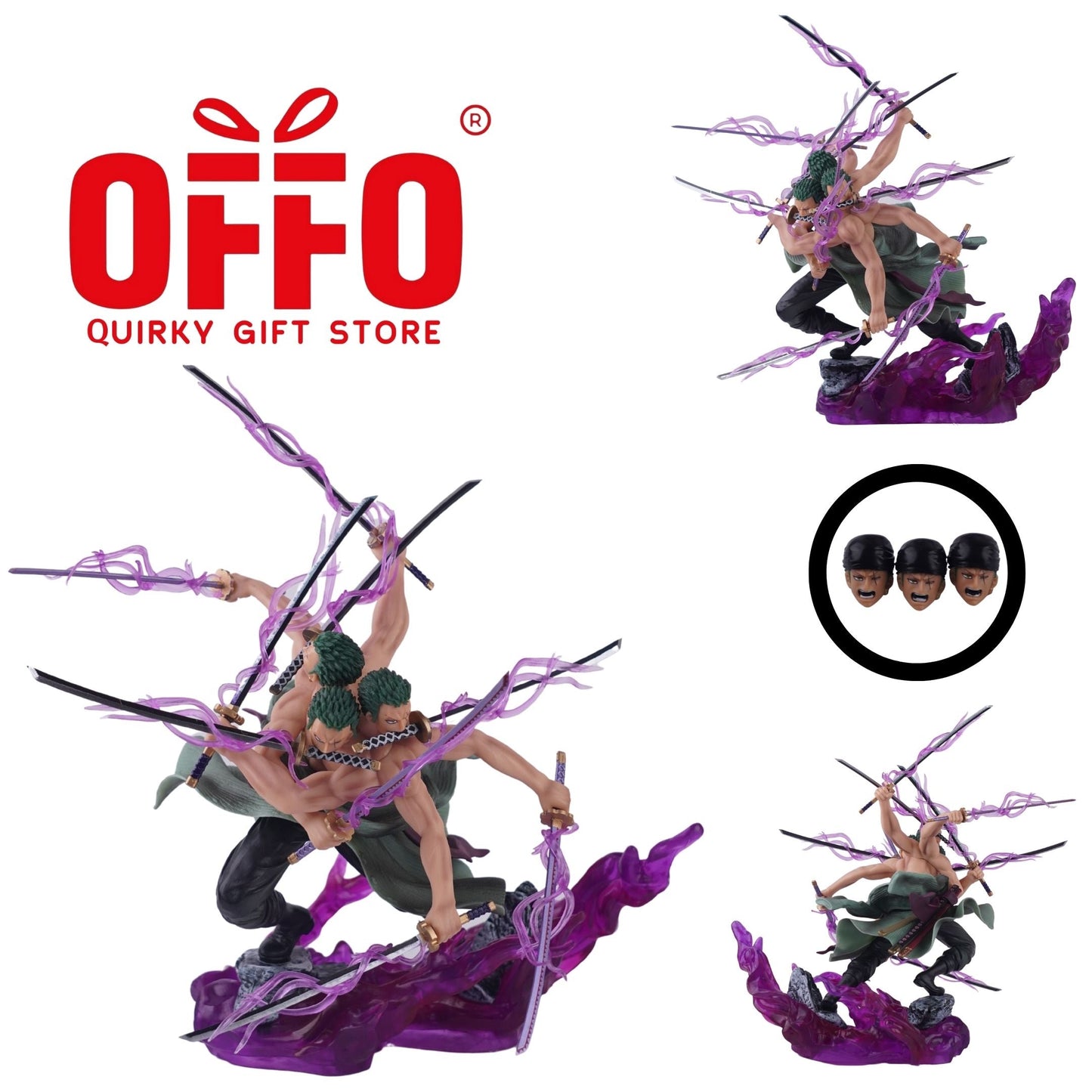 One Piece Anime Roronoa Zoro Asura Form Action Figure [30cm]