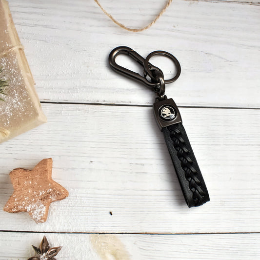 Skoda Leather Keychain