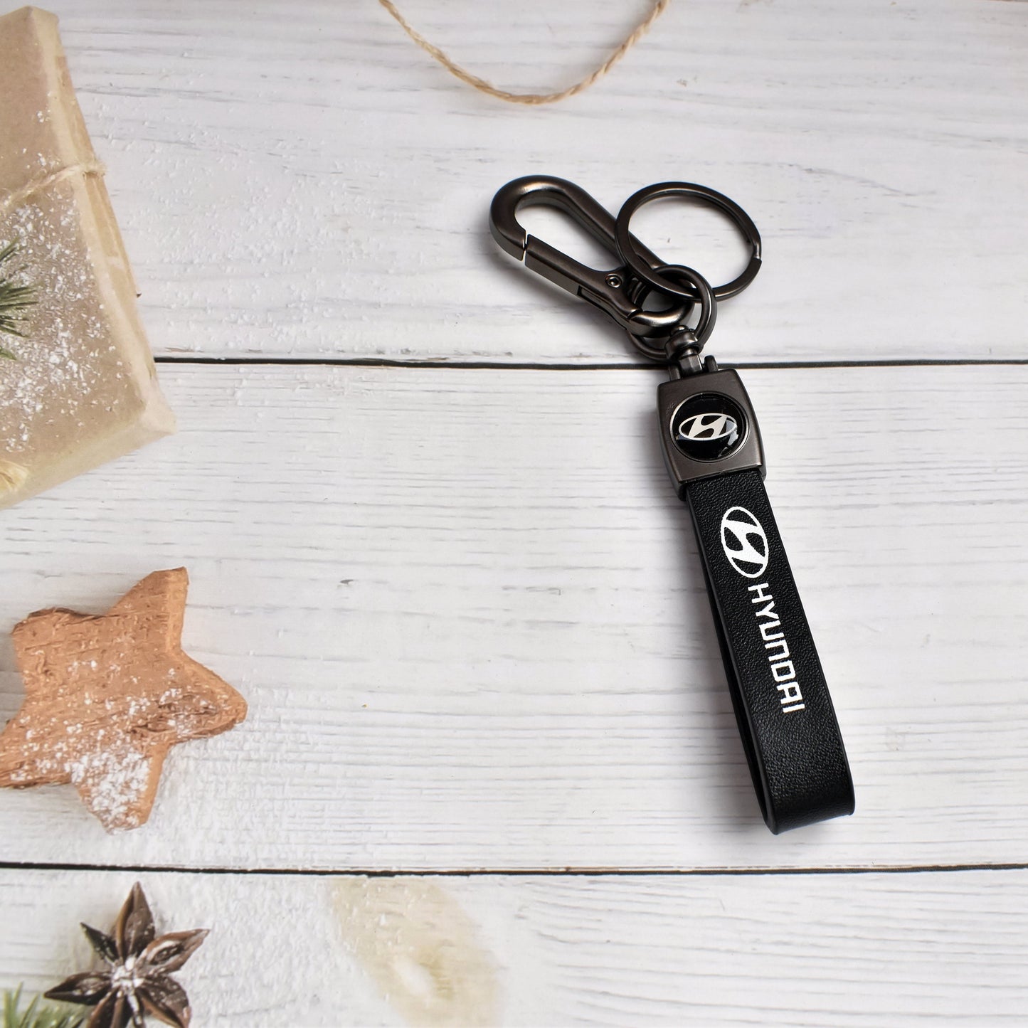 Hyundai Leather Keychain