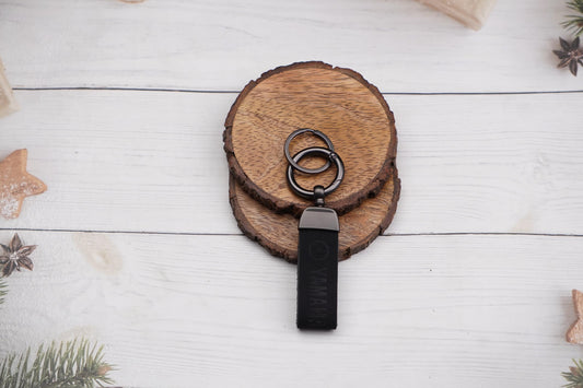 Vehicle:- Yamaha Black Leather Keychain