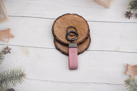 Vehicle:- Yamaha Pink Leather Keychain