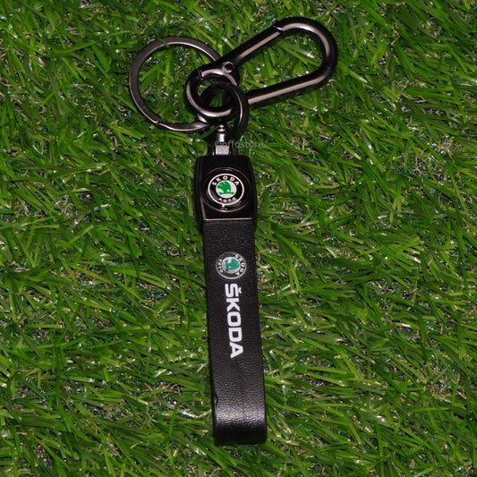 Skoda Leather Keychain