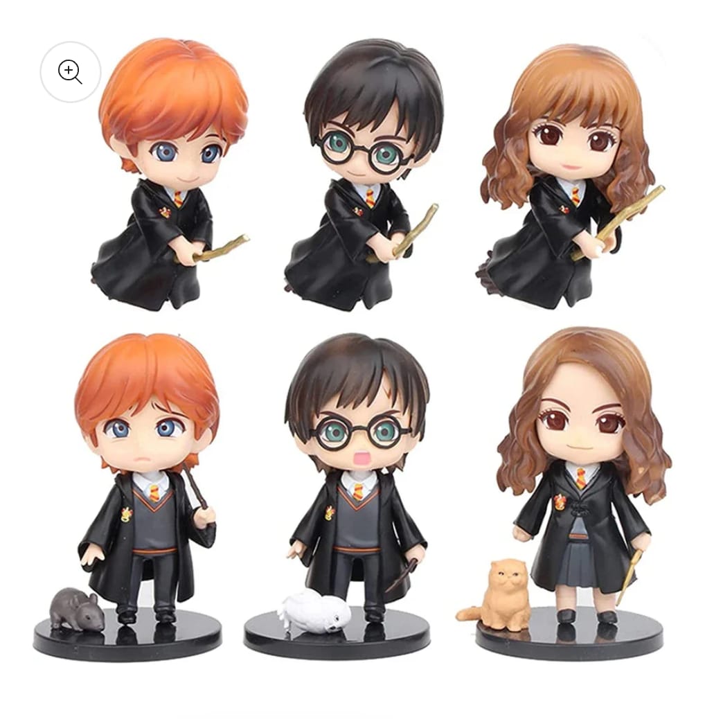 Harry Potter Action Figure Set of 6 – Wizarding World Collectible Toy Figurines for Kids & Adults, Magic Character Models for Display, Gifts, and Roleplay