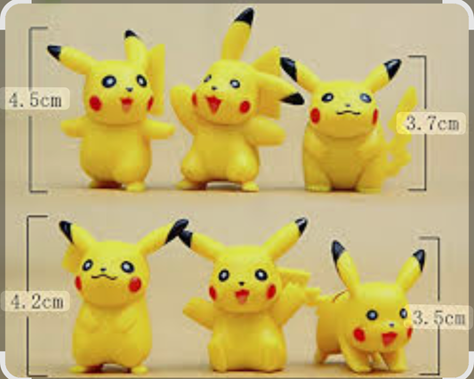 Pikachu set of 6 action figure 3-4cm